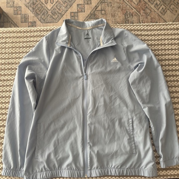 Adidas Golf Essentials Hazy Sky Blue Full Zip Wind Jacket Coat Women's XL - Picture 1 of 11